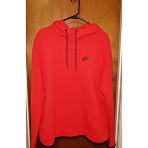 Men's Large Nike Sportswear Tech Fleece Pullover Hoodie Orange Black DD5174-605